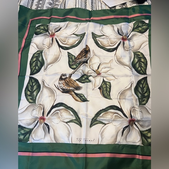 NWOT Fly Formal Quail & Magnolia Silk Scarf - Picture 2 of 8